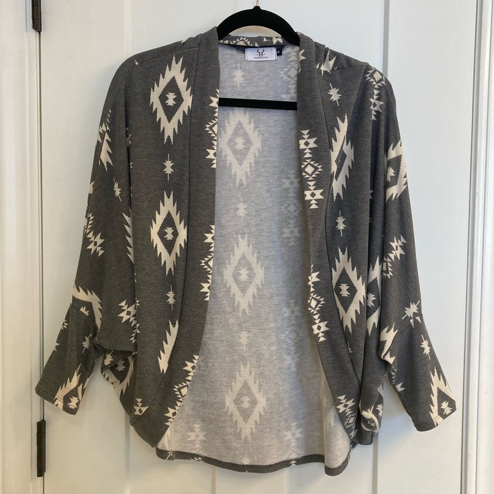 AZTEC CHARCOAL CARDIGAN